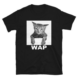 WAP Wet Ass (P) Funny Cat Kitty College Parody Humor Short-Sleeve Unisex T-Shirt