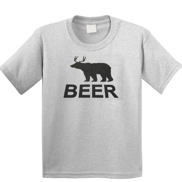 Bear + Deer = Beer Funny Drinking College Humor Sports Gray T-Shirt