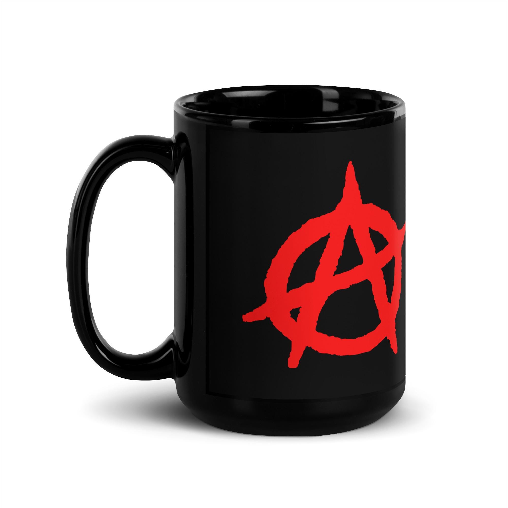 Anarchy - Stateless Society - Mug moderne noir brillant Punk State of Mind