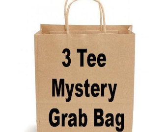 3 Tee Mystrey Grab Bag - Graphic Tee - Gift Rude Cool Funny Great Gift Idea Small T-shirts