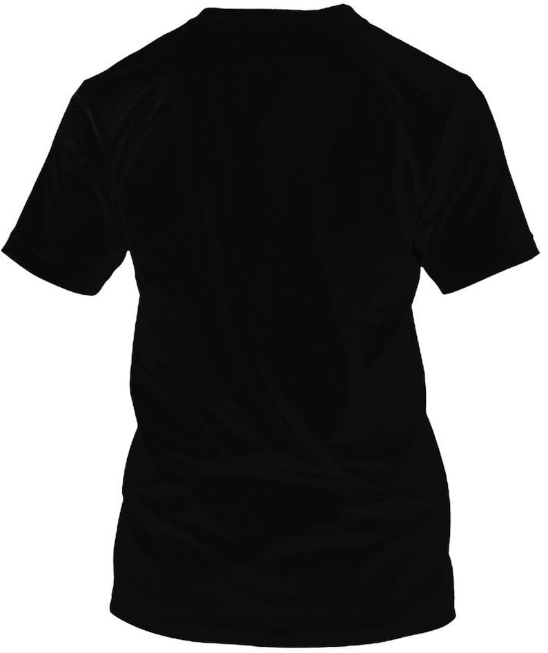 May include: A solid black t-shirt with short sleeves. The shirt is made of a soft material and has a classic crew neck design. The back of the shirt is visible, showcasing the simple, versatile style.