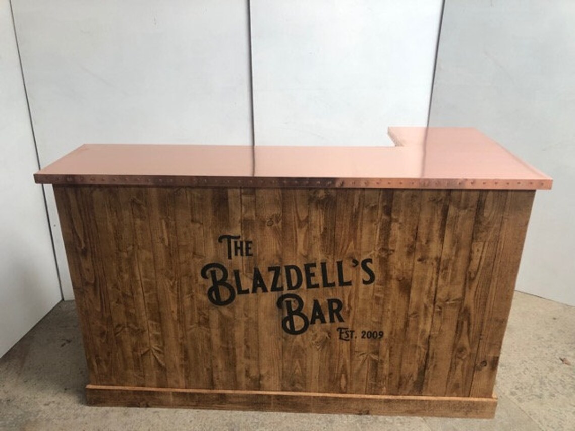 Copper Top Home Bar Reclaimed Timber Etsy UK