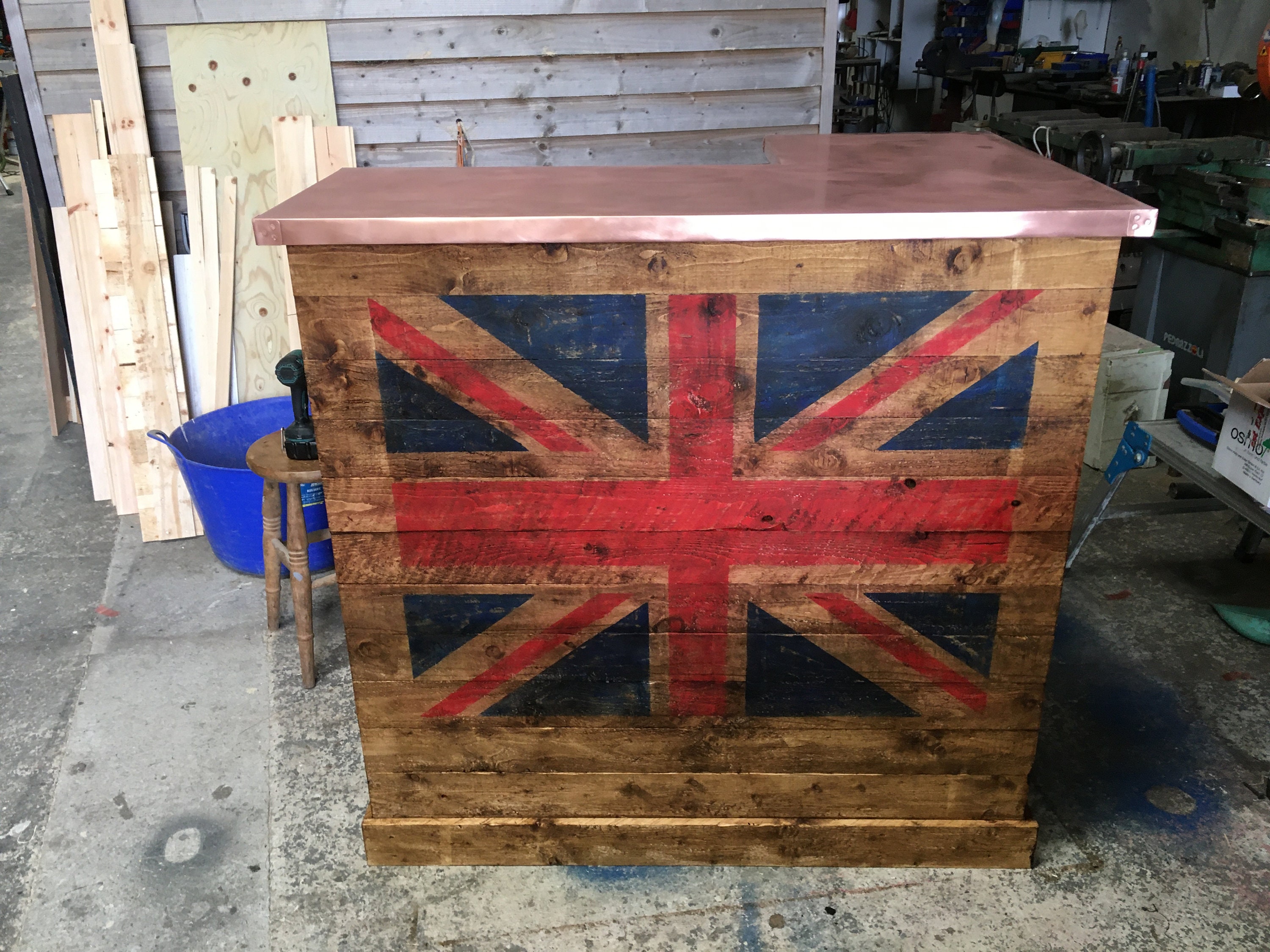 Copper Top Union Jack Bar Etsy