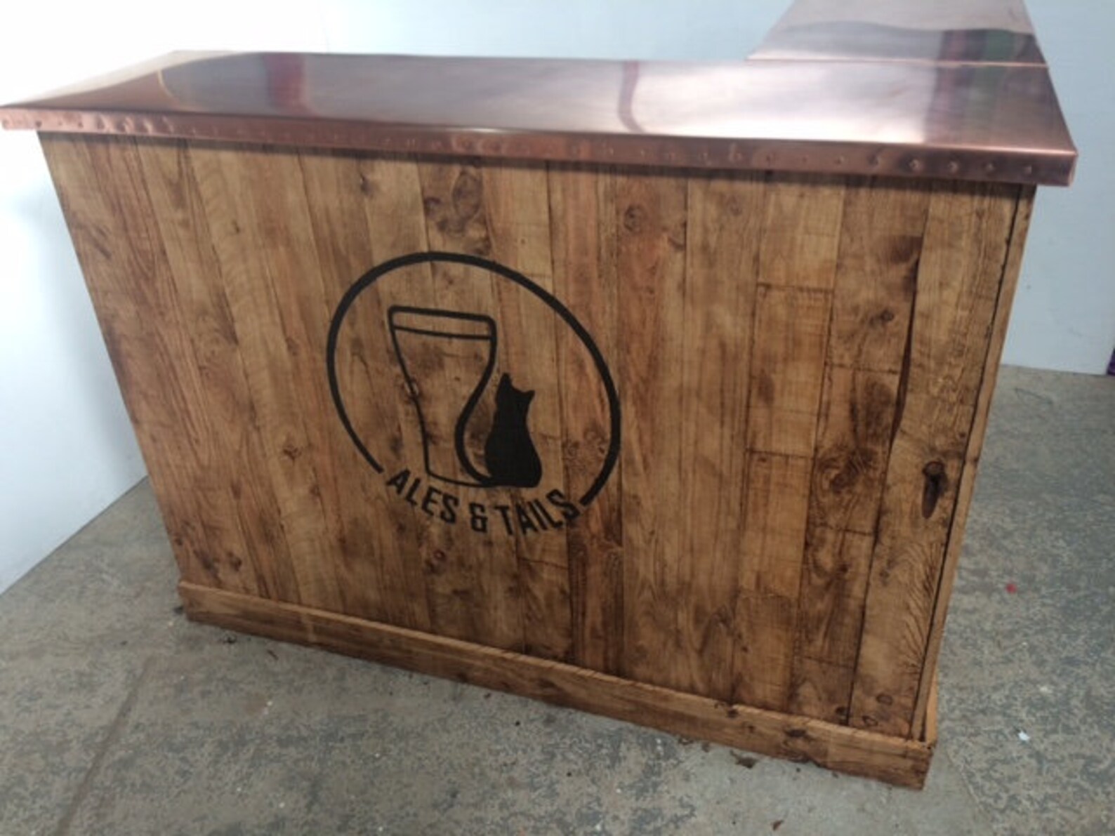 Copper Top Home Bar Reclaimed Timber Etsy UK