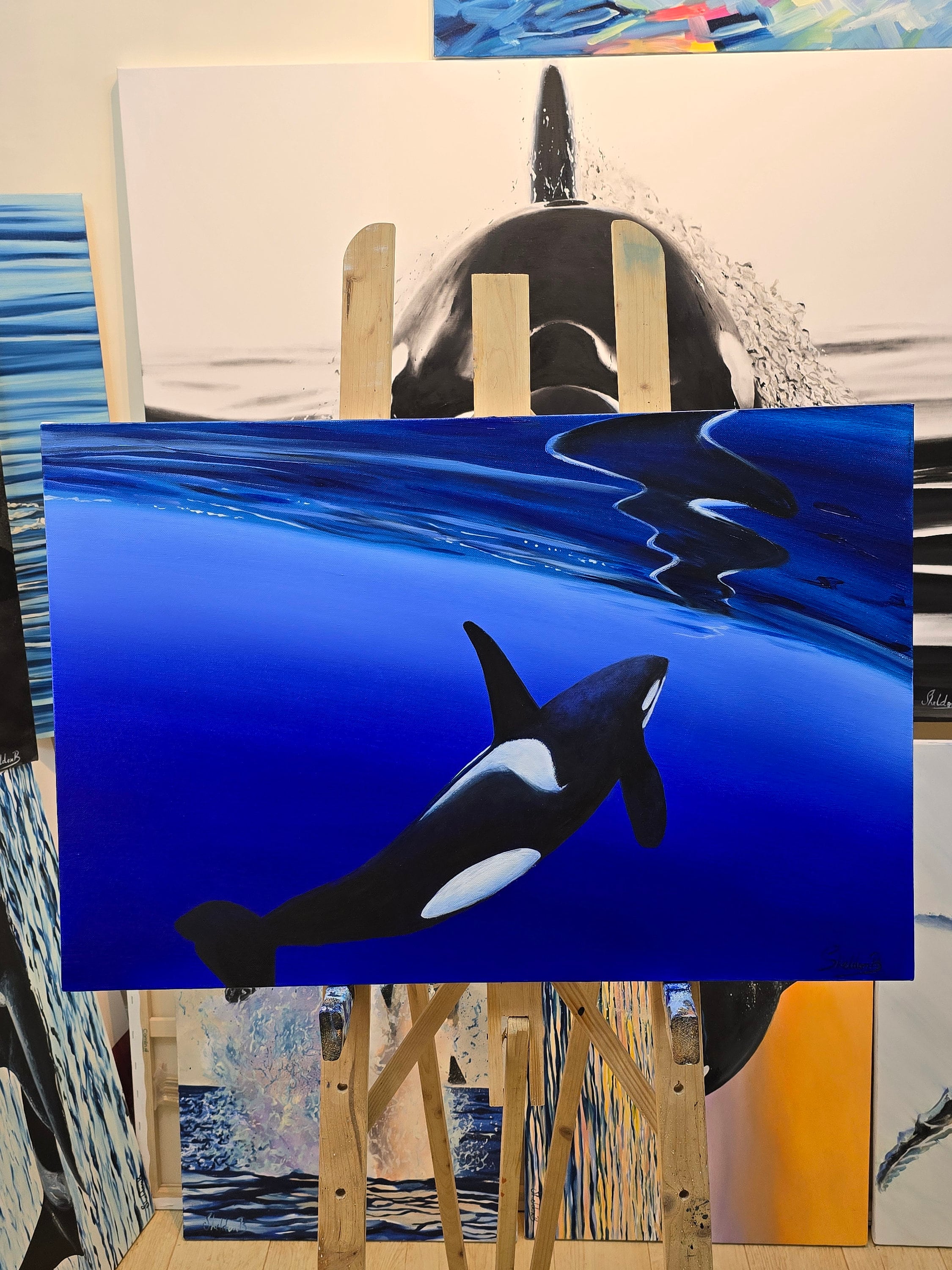 Ocean Whispers Orca s Submerged Elegance 20 X30 Oil Painting Killer ocean-whispers-orca-s-submerged-elegance-20-x30-oil-painting-killer