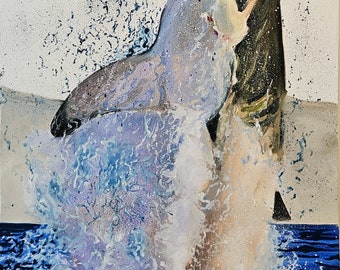 オリジナル絵画 - 「本能」 30x40インチ キャンバスに描かれたアクリル