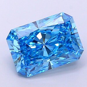 4.27 CT-VS1 Blue Radiant Cut Lab Grown Diamond For Engagement Ring | Custom Engagement Ring