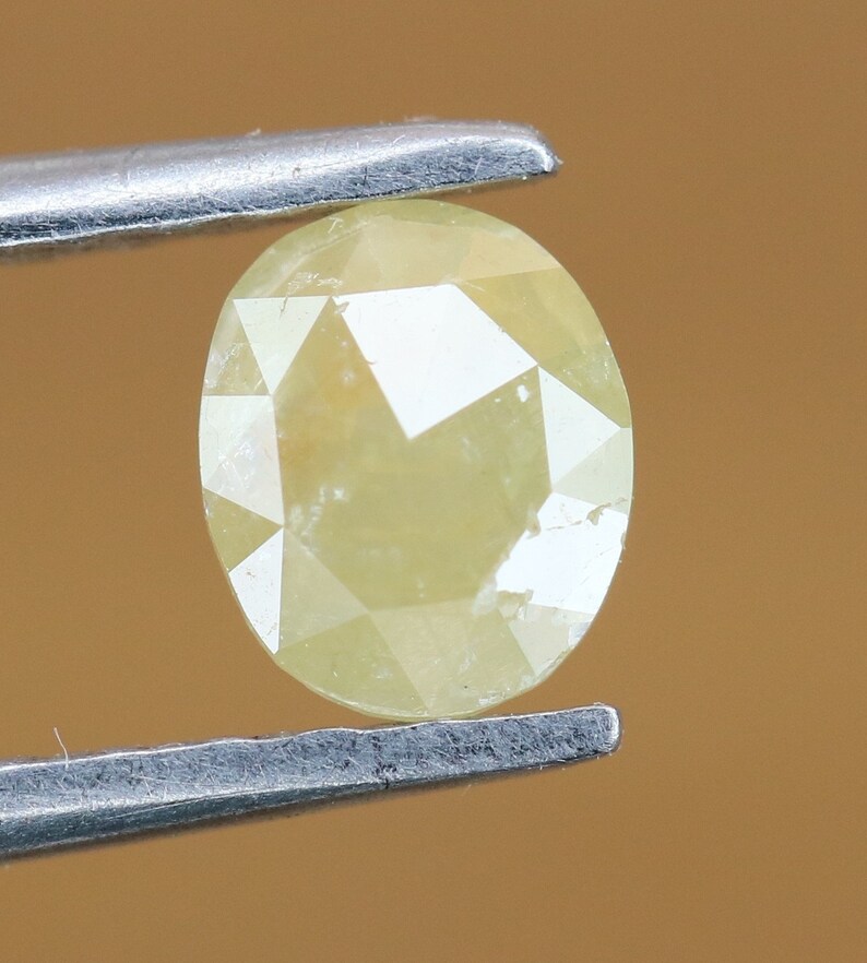0.28 CT 5.20 x 4.40 MM Lemon Color Polished Oval Shape Natural Diamond Ring