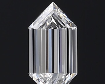 1 CT Hexagonal Step Cut Lab Grown Diamond, F-VVS2, IGI Certified