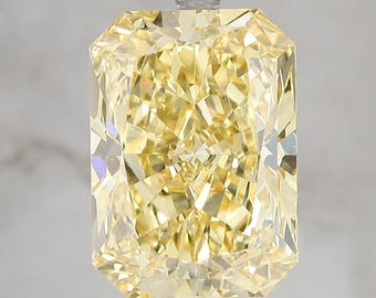 7 CT Radiant Cut Vivid Yellow Lab Grown Diamond For Engagement Ring