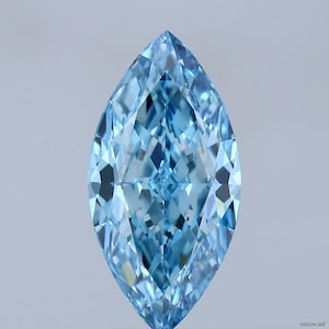 4.24 CT Marquise Vivid Blue Lab Grown Diamond For Engagement Solitary Ring | IGI Certified