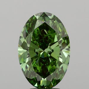 5 CT Vivid Green Oval Shape Lab Created Diamond For Engagement Ring | Diamond Jewelers