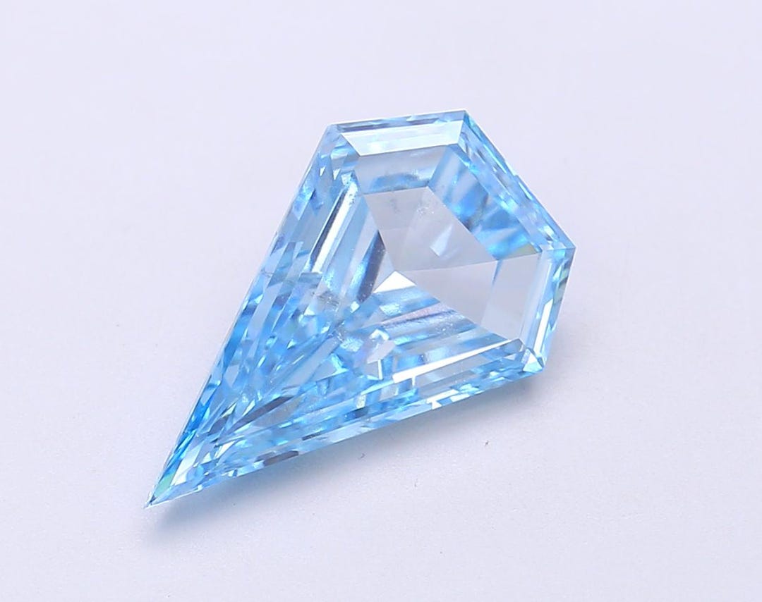 2.63 CT IGI Certified Blue Pentagon Step Cut Lab Grown Diamond - Etsy