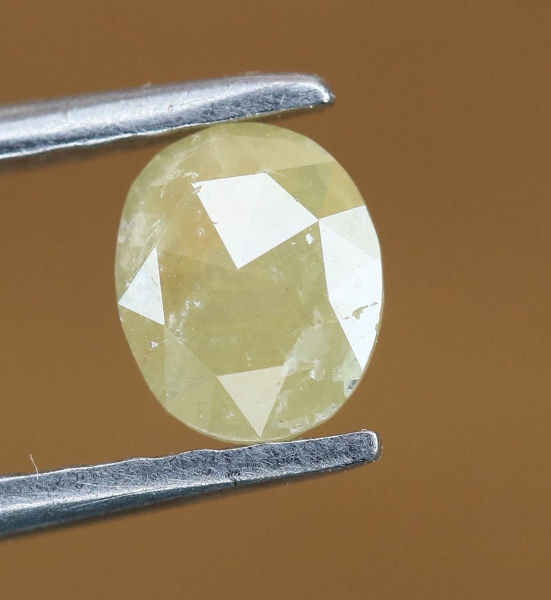 0.28 CT 5.20 x 4.40 MM Lemon Color Polished Oval Shape Natural Diamond Ring