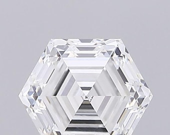 1 CT-VVS2 Clarity F Color Hexagonal Lab Grown Certified Diamond For Engagement Ring | Pendant
