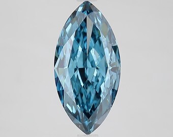 3 CT Marquise Vivid Blue Lab Grown Diamond For Engagement Ring | IGI Certified