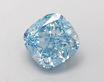 1.14 CT Cushion Cut Intense Blue Lab Grown Diamond For Engagement Ring