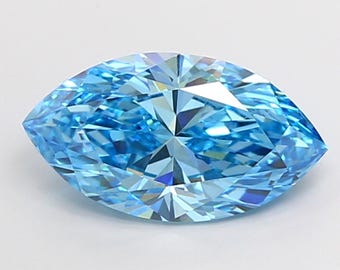 3 CT Vivid Blue Marquise Lab Created Diamond For Solitaire Ring | Halo Ring