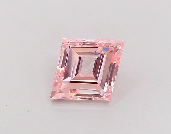 2 CT Lozenge Step Cut Intense Pink Lab Grown Diamond for