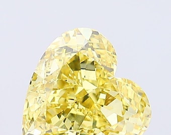 2.14 CT Heart Shape Vivid Yellow Lab Grown Diamond For Engagement Ring