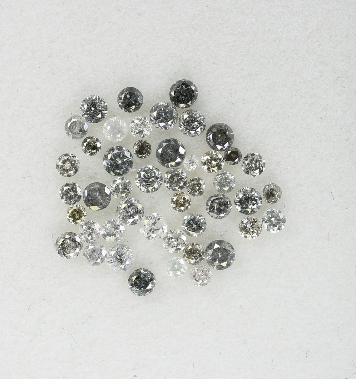 Natural Loose Diamond Salt and Pepper Color Round Brilliant Etsy