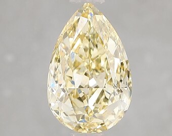 2 CT Yellow Pear Lab Grown Diamond For Engagement Ring | IGI Certified