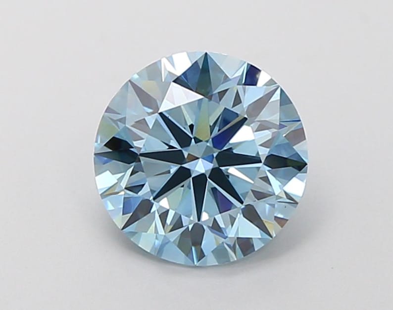 2 CT Round Blue Lab Grown Diamond | IGI Certified, VS1 Clarity - Etsy