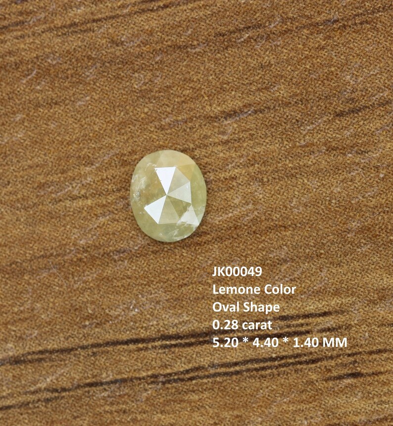 0.28 CT 5.20 x 4.40 MM Lemon Color Polished Oval Shape Natural Diamond Ring