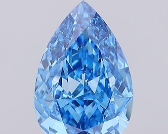 5 CT Blue Pear Cut Lab Grown Diamonds