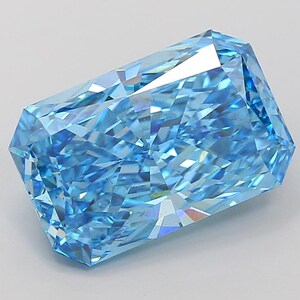 7 CT Radiant Cut Vivid Blue Lab Grown Diamond For Engagement Ring | Anniversary Ring