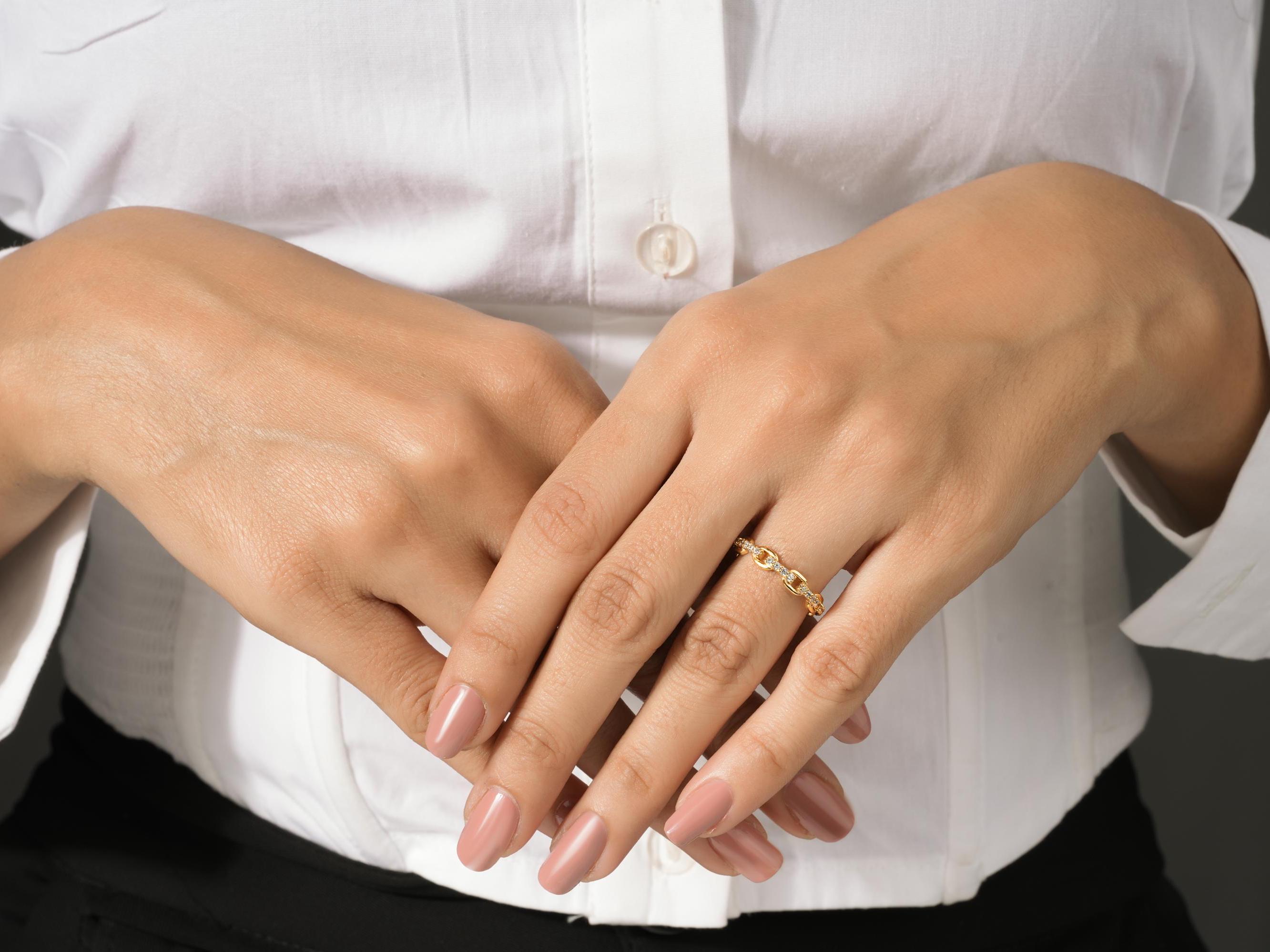 ラボグロウンダイヤモンドチェーンリング - Etsy 日本