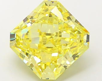 5.73 CT Square Radiant Cut Yellow Lab Grown Diamond