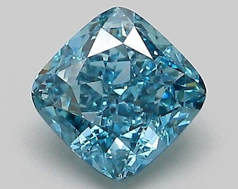 1 CT Vivid Blue Cushion Cut Lab Grown Diamond | IGI Certified