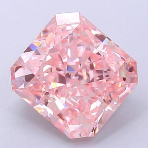 3.22 CT Radiant Vivid Pink Lab Grown Diamond For Engagement Ring