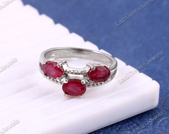 Oval Ruby Ring 925 sterling silver Gemstone ring bridesmaid gifts boho jewelry wedding ring solid silver ring