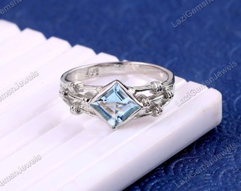 Aquamarin Ring, Silber Bandring, 925 Sterling Silber, Edelstein Ring, versprochen Ring, beliebt Ring, Schmuck Ring, Frauen Ring, Geschenk für sie