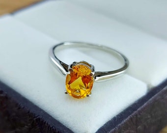 Golden Topaz Ring Dainty Cluster Simple Ring 14k gold Ring Minimalist Jewelry Promise Ring 925 Sterling Silver Stacking Ring Gift