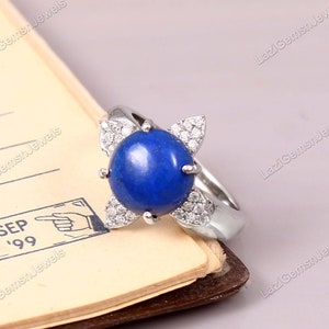 Lapis Lazuli ring, handmade ring, 92.5% sterling silver ring, silver lapis ring, gemstone ring, sterling silver ring, handmade ring, lapis image 1