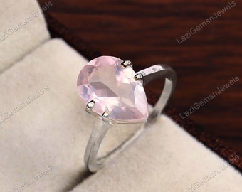 rose quartz ring women ring everyday ring 925 sterling silver Jewelry, Beautiful Ring, Natural Stone, Boho Ring, Rose Quartz