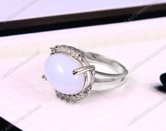 chalcedony ring 925 sterling silver statement ring wedding ring handmade jewelry