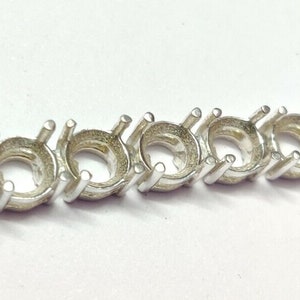 7mm Round Semi Mount Bracelet-Without Stone Bracelet-Tennis Bracelet-Ready to be Set With Your Own Stone-925 Sterling Silver Bracelet