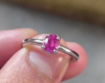 Natural Ruby Ring  925 sterling silver  pink ruby ring  Gemstone Ring Stackable Ring