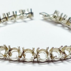 9mm Round Semi Mount Bracelet-Without Stone Bracelet-Tennis Bracelet-Ready to be Set With Your Own Stone-925 Sterling Silver Bracelet