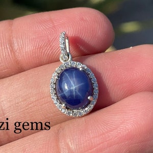 lindy stern anhänger 925er sterling silber blauer stern saphir anhänger silberschmuck