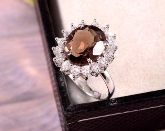 Midi ring,Unique ring,Minimalist ring Statement Ring Vintage Ring Anniversary ring Handmade ring Smoky Quartz ring,Boho ring