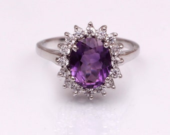 Anillo de amatista natural, anillo de plata de amatista, anillo de amatista, anillo de amatista para mujer, anillo hippie boho, anillo de piedra púrpura, anillo de piedra cruda
