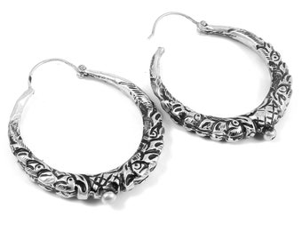 Silver Earrings 925 Sterling Silver Earrings 2 inches Women Fashion Jewelry Vintage Earrings Napali Jewelry jewelry Art Daco Earring Gift