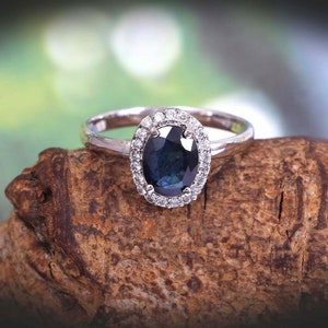 Natural Blue Sapphire Ring , 925 Sterling silver Jewelry minimalist boho Ring Bridesmaid Gifts Wedding Ring Birthday Gifts moms wife gifts