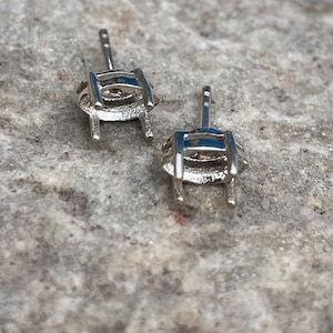 4x8MM Marquise Semi Mount Earrings-Silver Mount Earrings-Without Main Stone Earrings-925 Sterling Silver Stud-Prong Setting Stud