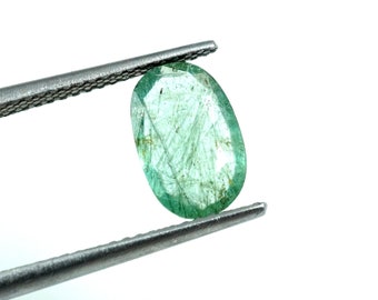 6.5x10 MM 1.35 Karat lose Edelstein Sambia Grün Zertifizierte Smaragdschmuckherstellung Edelstein Lot Natürlicher Grüner Smaragd Oval Form StoneCod93